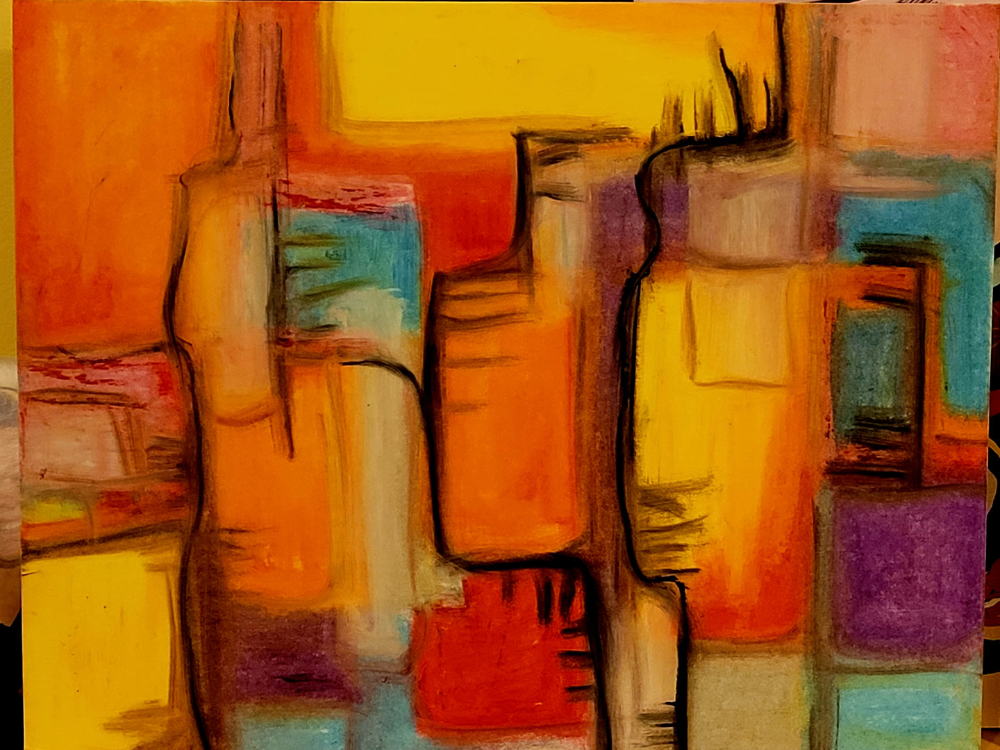 Debra's healing, Original Oil Pastel Painting by Diana Lynn