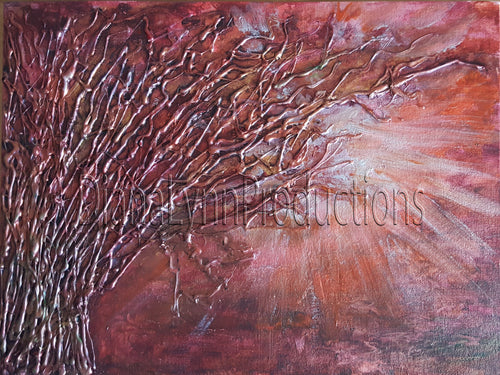 Bush Lit, Original Mix-Media Painting by Diana Lynn