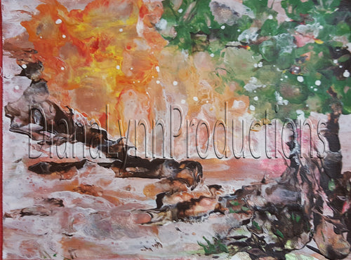 Mineral Landing, Original Acrylic Painting by Diana Lynn