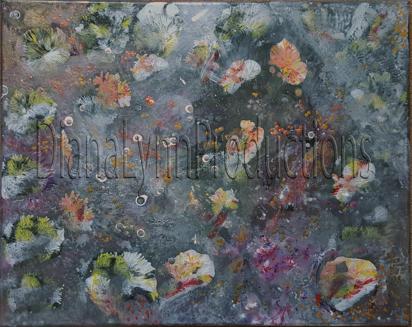 Coral Gray Matter, Original Acrylic Painting by Diana Lynn