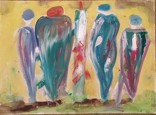 Sojourners' Visitation, Original Oil Painting by Diana Lynn