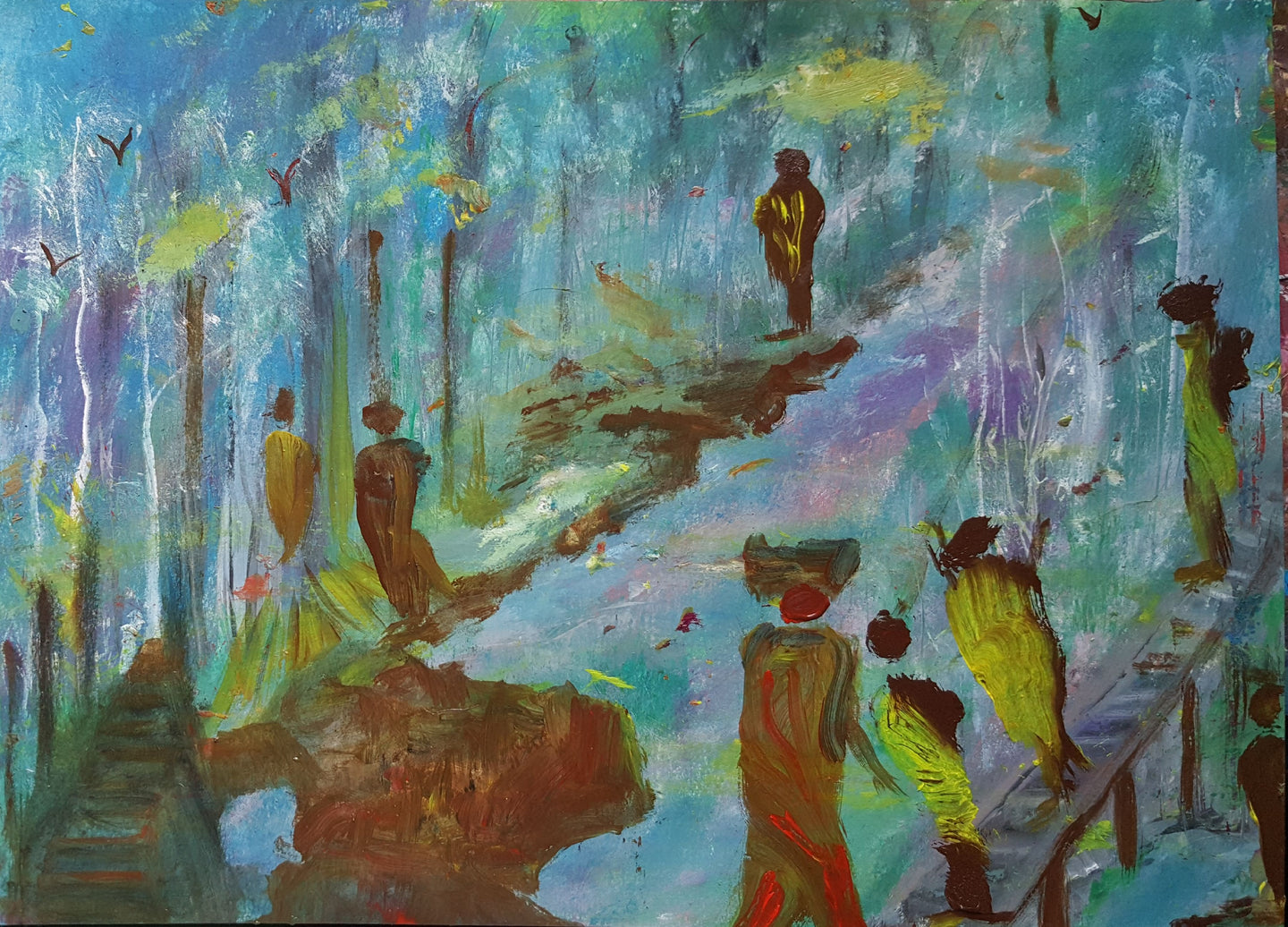 The Council...Deniece, Original Oil Painting by Diana Lynn