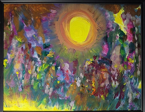 Flowers behold the sun, Original Oil Painting by Diana Lynn