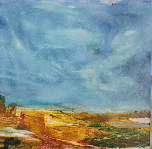 Blue Over Land, Original Oil Painting by Diana Lynn