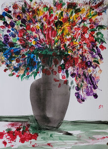 Flowers in Vase, Original Watercolor Painting by Diana Lynn