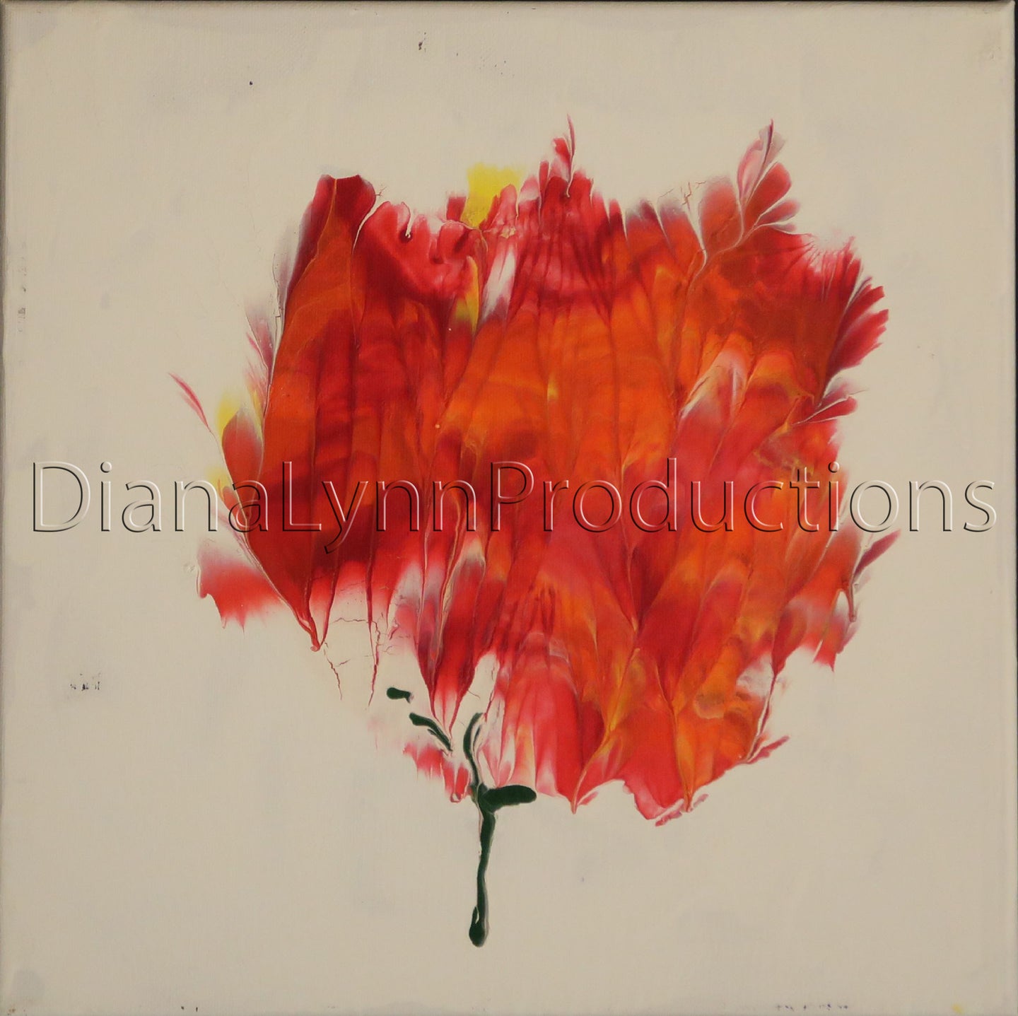 Red Carnation, Original Acrylic Painting by Diana Lynn