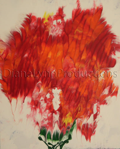 Red Carnation Impression, Original Acrylic Painting by Diana Lynn