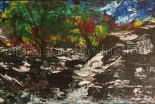 Load image into Gallery viewer, Cascading Stream on Rocks, Original Acrylic Painting by Diana Lynn