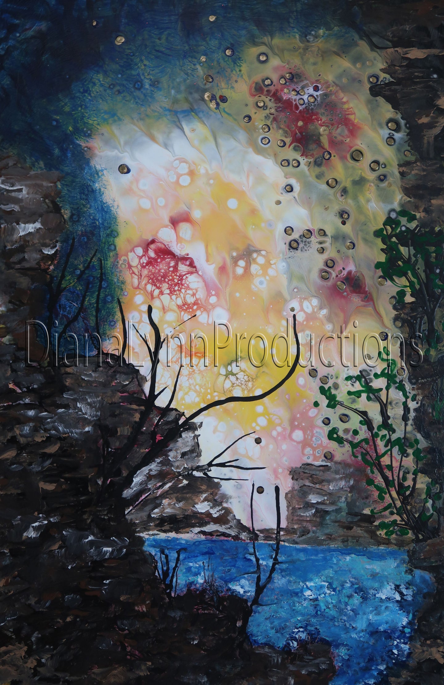 Jolted Rock Canyon, Original Acrylic Painting by Diana Lynn