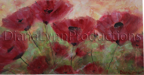 Red Poppies, Original Acrylic Painting by Diana Lynn