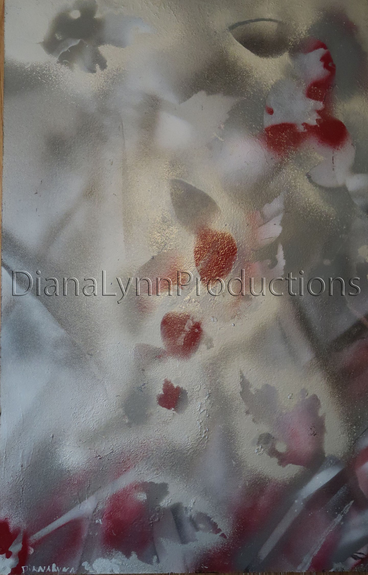 Vincent's Grey 1st of 3, Original Enamel Painting by Diana Lynn